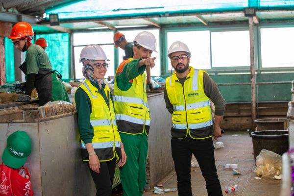 Members of the Attawafouk Cooperative sort recyclable materials at a regulated landfill site near Rabat, Morocco. (Malika Akestour/Future of Good)