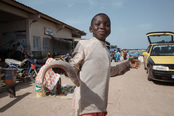 Photo: A Senegalese boy shows off a freshly caught fish. (Jahanzeb Syed/Future of Good)