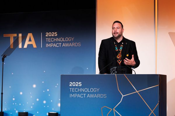 Image Caption: Indigenous governments and communities are seeking bespoke digital tools that respect their rights to data sovereignty, ownership and privacy. Jeff Ward leads a team dedicated to software solutions for Indigenous peoples. (Jonathan Evans for BCTech / Supplied by Animikii)