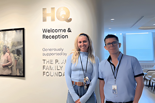 Olivia Gemmell and Victor Monroy are two of the members of the research team at HQ Toronto. (Sharlene Gandhi/Future of Good.)