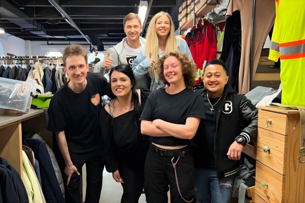 Sarah Beley, second from left, with the Working Gear Clothing Society team. (Facebook/Working Gear)