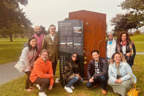 Staff and board members at the Inspirit Foundation visit the site of Africville in Halifax, Nova Scotia (Inspirit Foundation / Supplied)